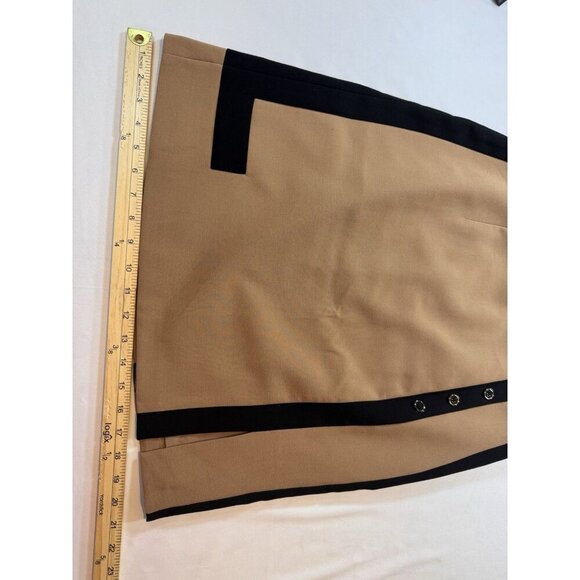 White House Black Market Skirt Women’s 8 Tan & Black Color Block $88 Career - Picture 8 of 16
